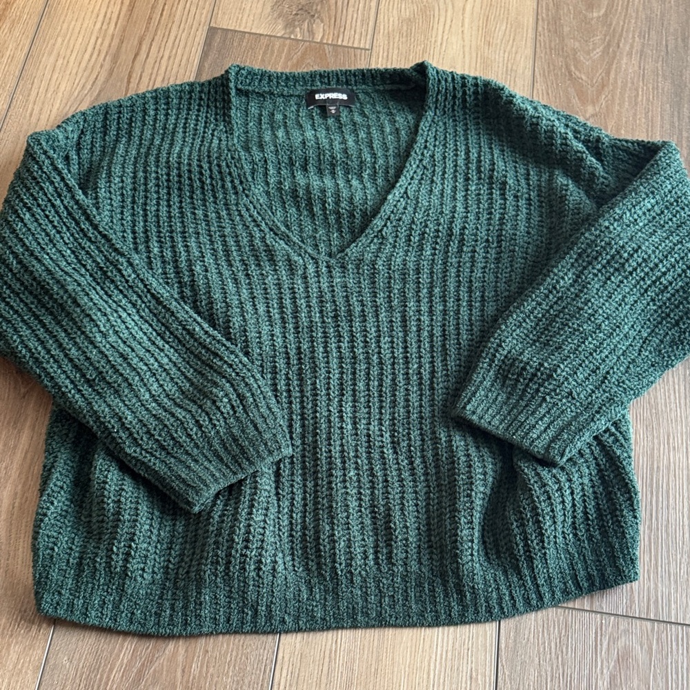 *Express Forest Green Knit Sweater
